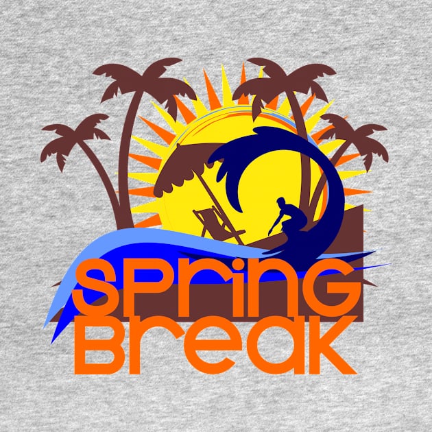 Spring Break Palms and Waves T-Shirt by neomuckel